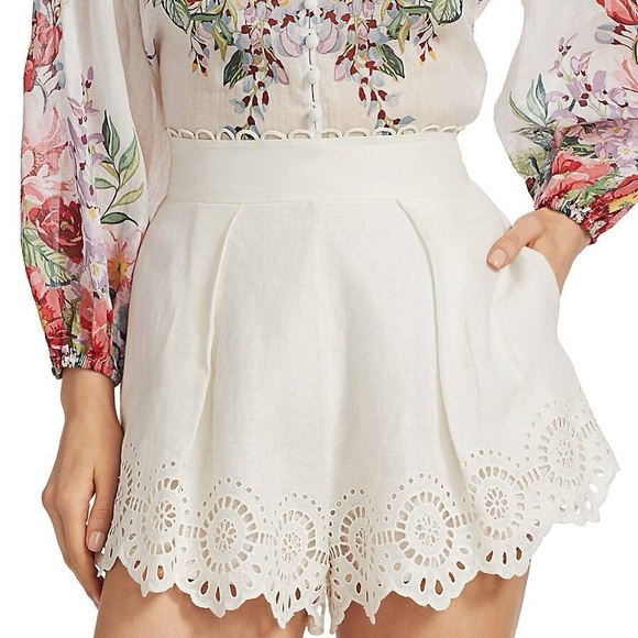 Zimmermann Bellitude Scalloped Shorts Zimmermann Size 3 - Picture 12 of 16